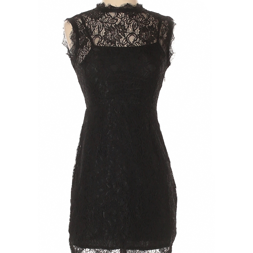 S&D COLORE Black Lace Mini Cocktail Dress.